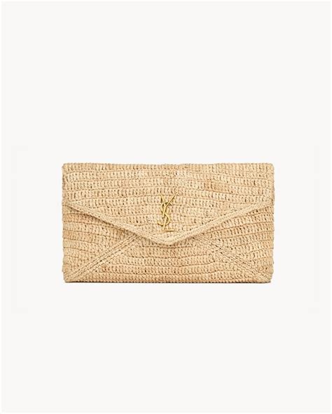 pochette ysl rafia